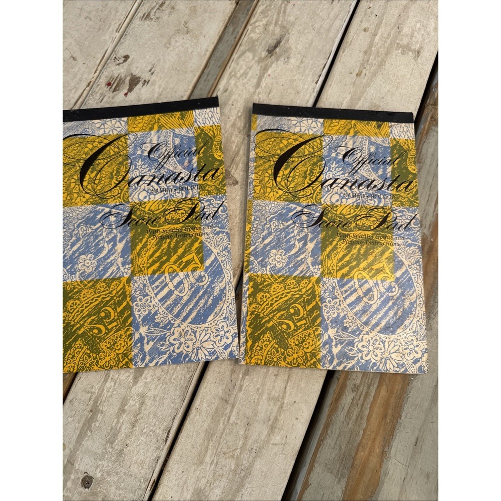 LOT OF (2) VINTAGE CANASTA, SAMBA, BOLIVIA SCORE PADS UNUSED SOME DISCOLORATION